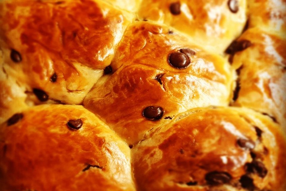 Schokobrötchen in einer Springform gebacken