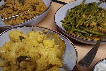 Rice and Curry aus Sri Lanka - Ananascurry, Dhal und Bohnencurry