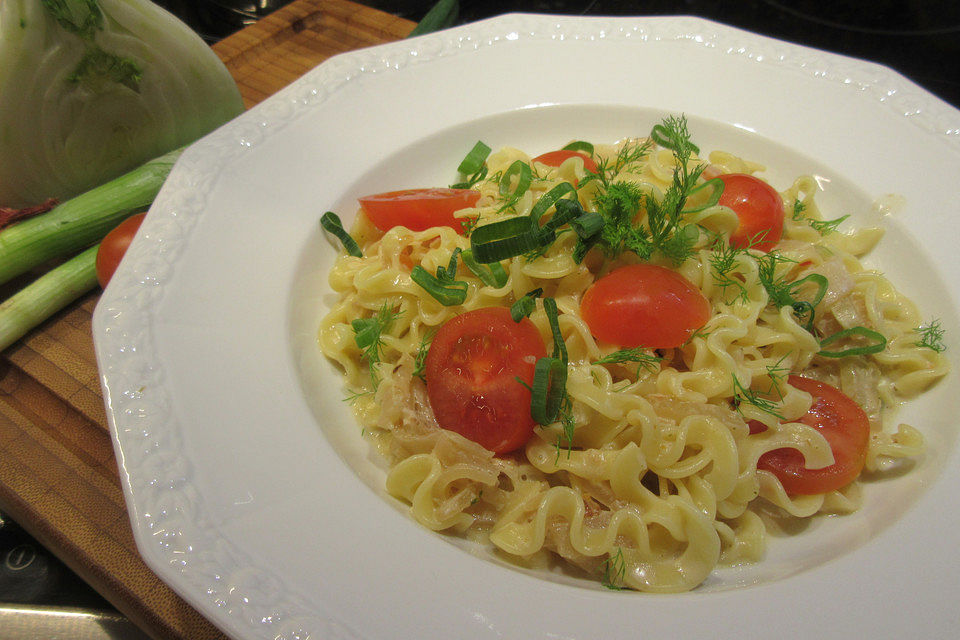 Fenchelpasta in einer cremigen Soße