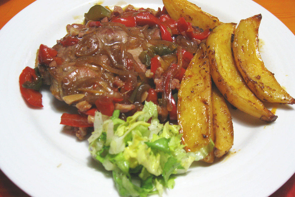 Paprikaschnitzel mit marinierten Salzkartoffeln