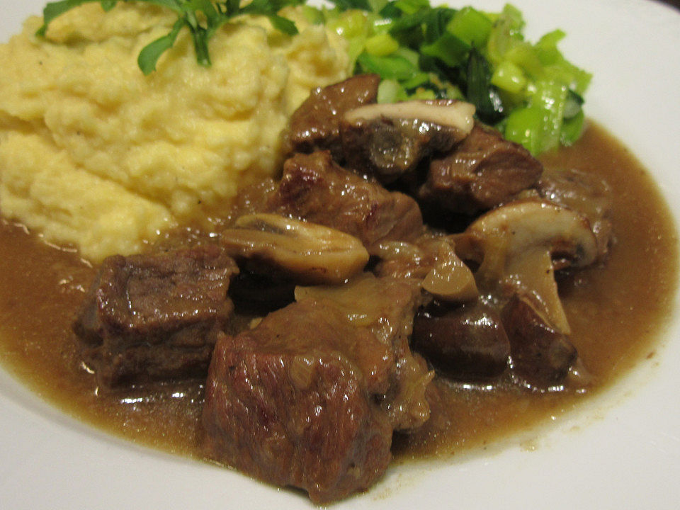 Pilzfleisch mit Steckrübenpüree und Lauchgemüse von Barbabietola| Chefkoch