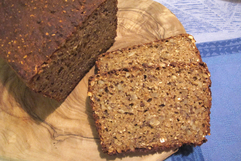 Vollkornbrot ohne Kneten mit Schrot und Buttermilch