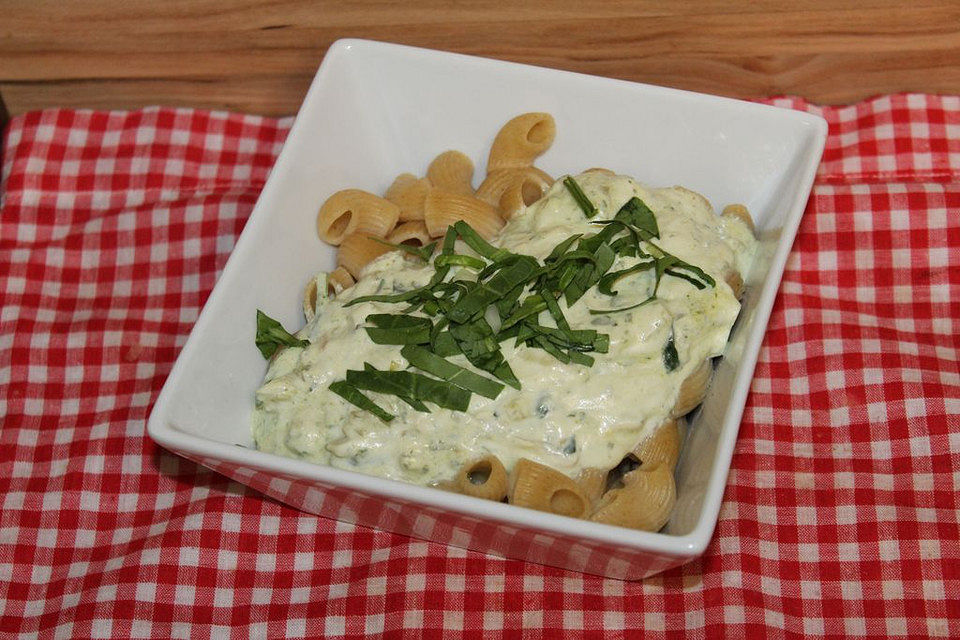 Bärlauch-Frischkäse-Penne