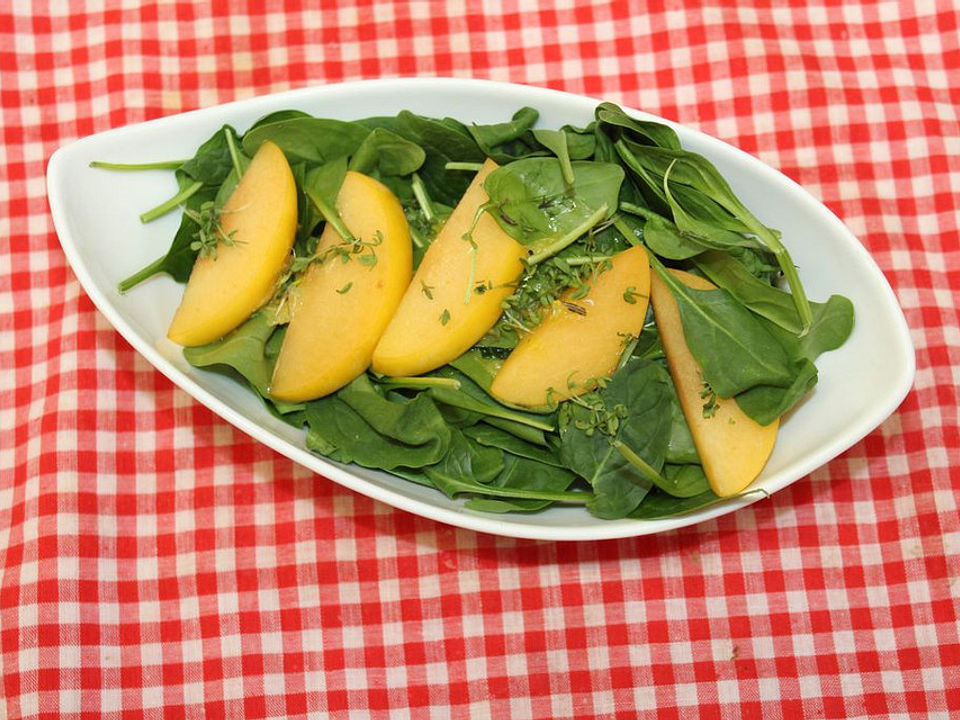 Spinat-goldene-Pflaume-Salat mit Orangendressing von patty89| Chefkoch