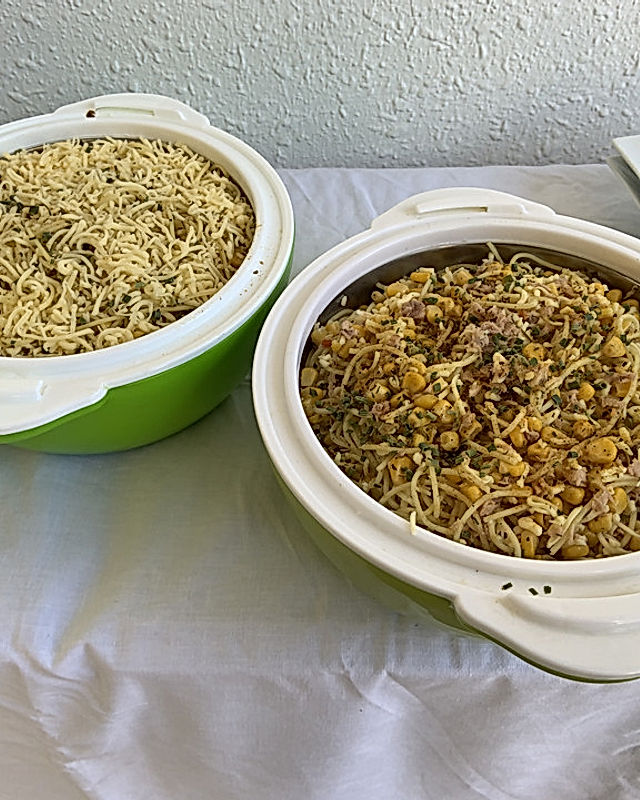 Spaghetti-Käsesalat mit Thunfisch