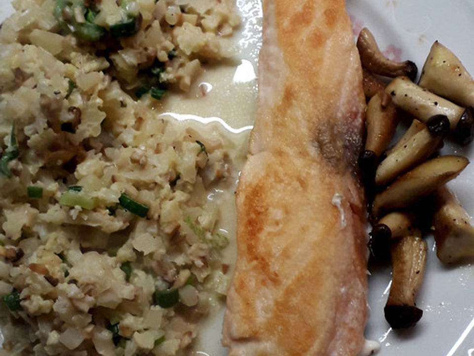 Blumisotto mit Steinpilzen und Lachs von Rocky-Fan| Chefkoch