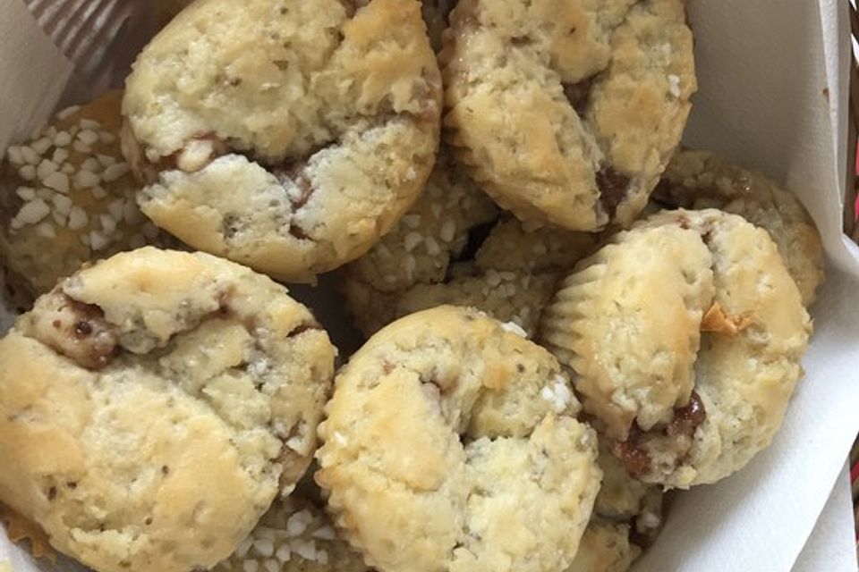 Gefüllte Marmeladenmuffins