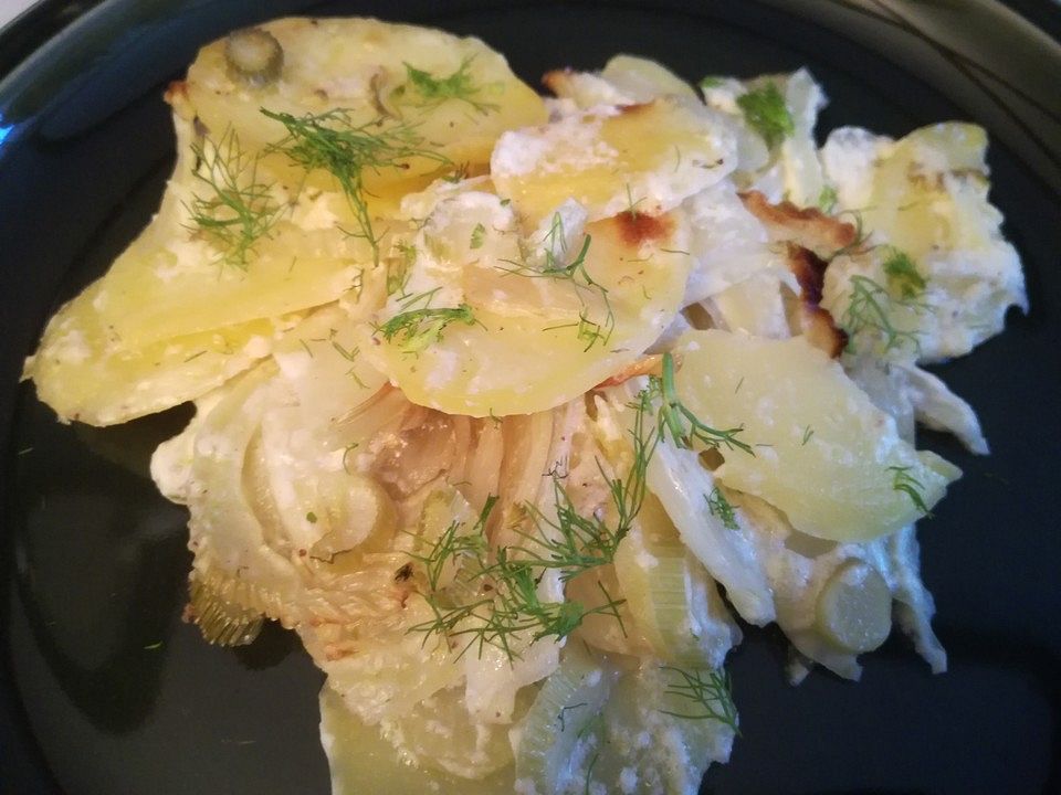 Kartoffelgratin Mit Fenchel