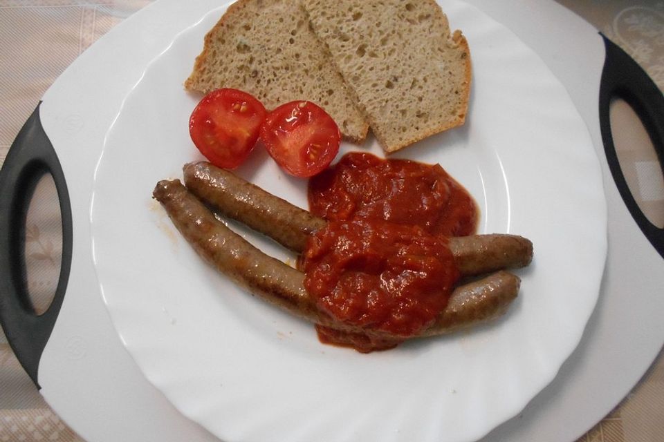 Rinderbratwurst mit Marias Currysauce