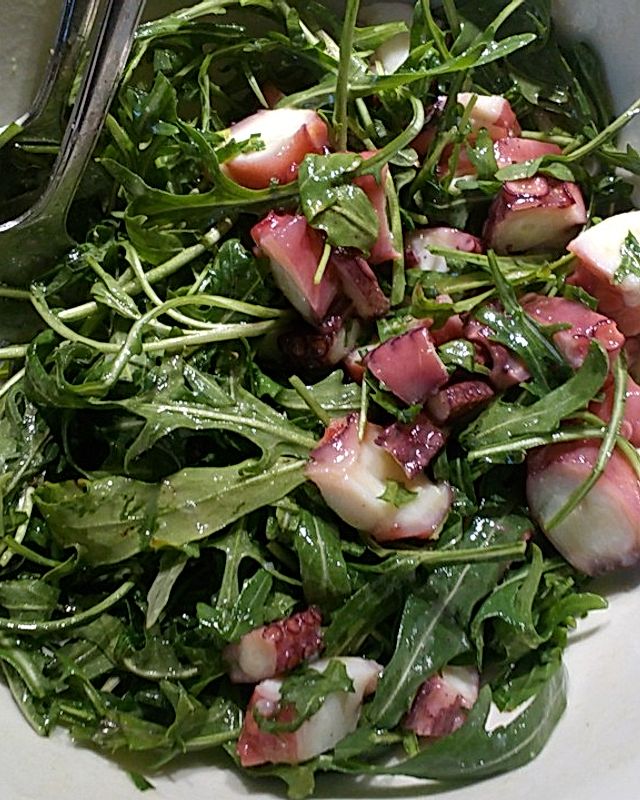 Oktopus-Rucola-Salat