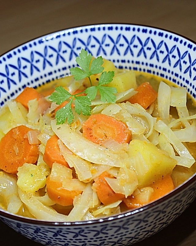 Gemüseeintopf, Kartoffel-Kohl-Suppe
