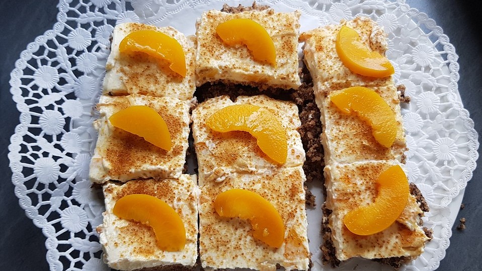 Pfirsich-Schmand-Schnitten von Karto91 Pfirsich-Schmand-Schnitten von Karto91