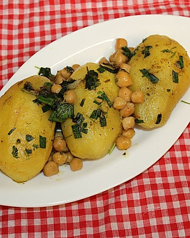 Kräuter-Kichererbsen-Kartoffelpfanne