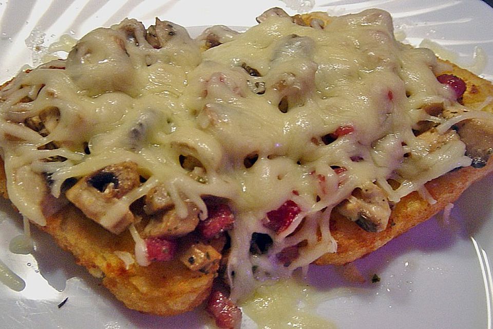 Champignon - Rösti mit Käse überbacken