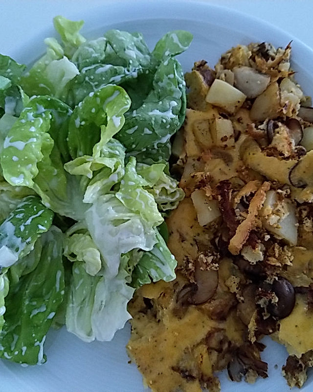 Kartoffel-Pilz-Pfanne aus dem Ofen