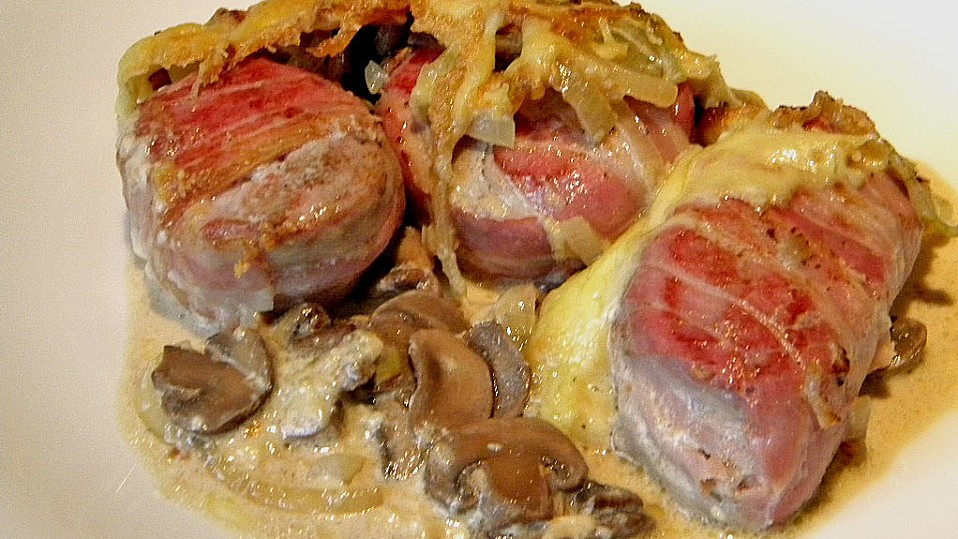 Überbackene Medaillons vom Schweinefilet im Speckmantel von Gifti