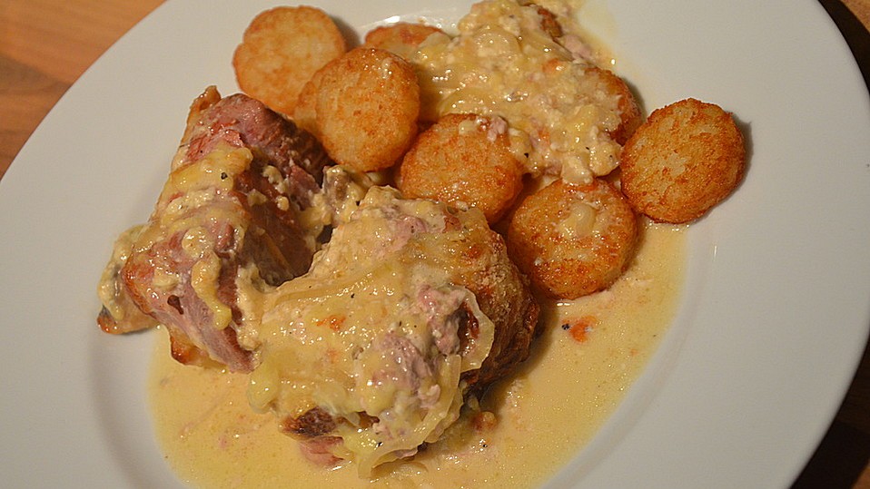 Überbackene Medaillons vom Schweinefilet im Speckmantel von Gifti