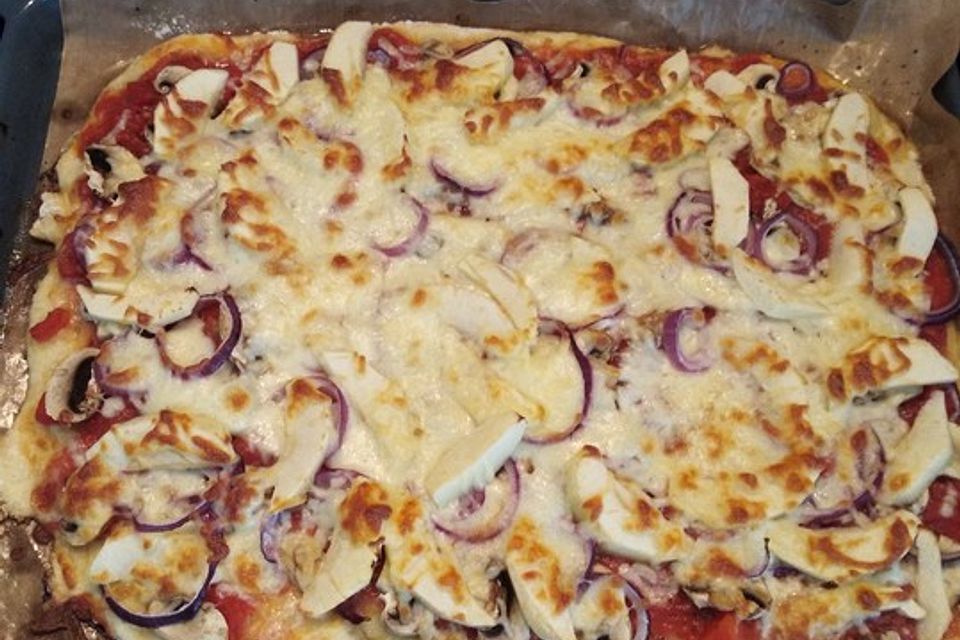 Apfel-Champignon-Pizza