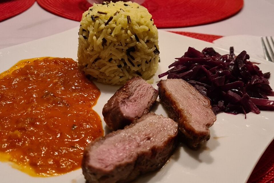 Entenbrust mit Orangensauce