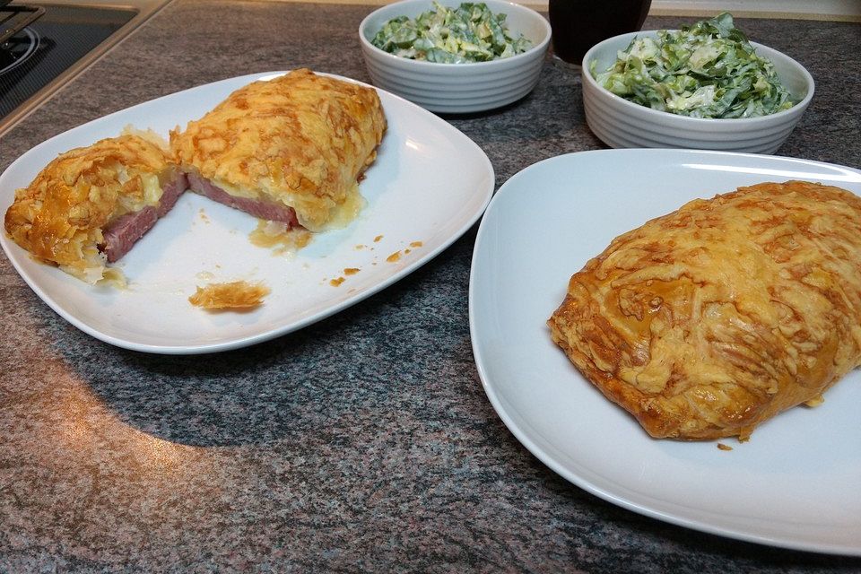 Kassler in Blätterteig mit Käse