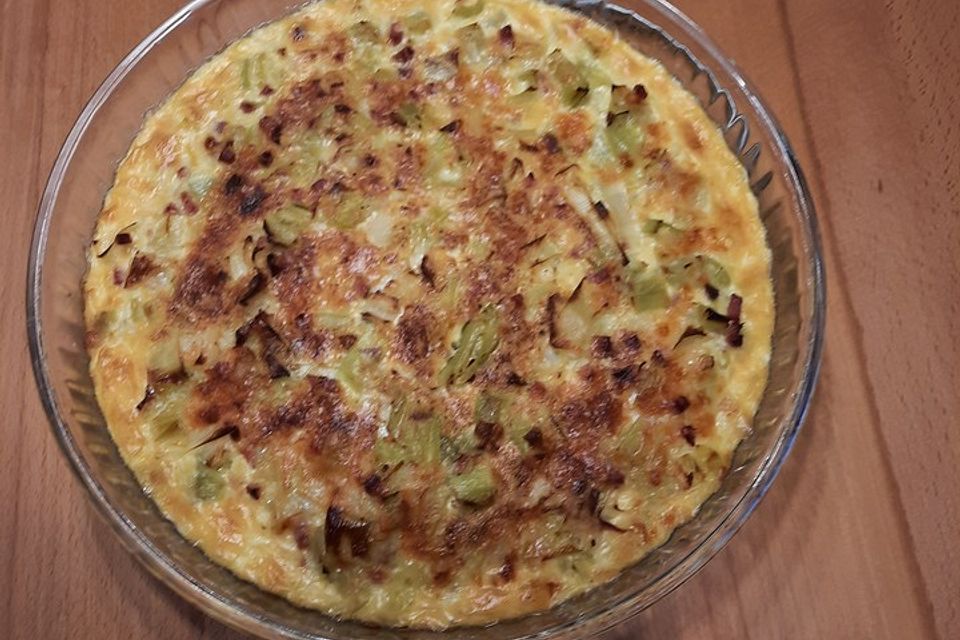 Lauchquiche mit Dinkel-Vollkorn-Mürbeteig