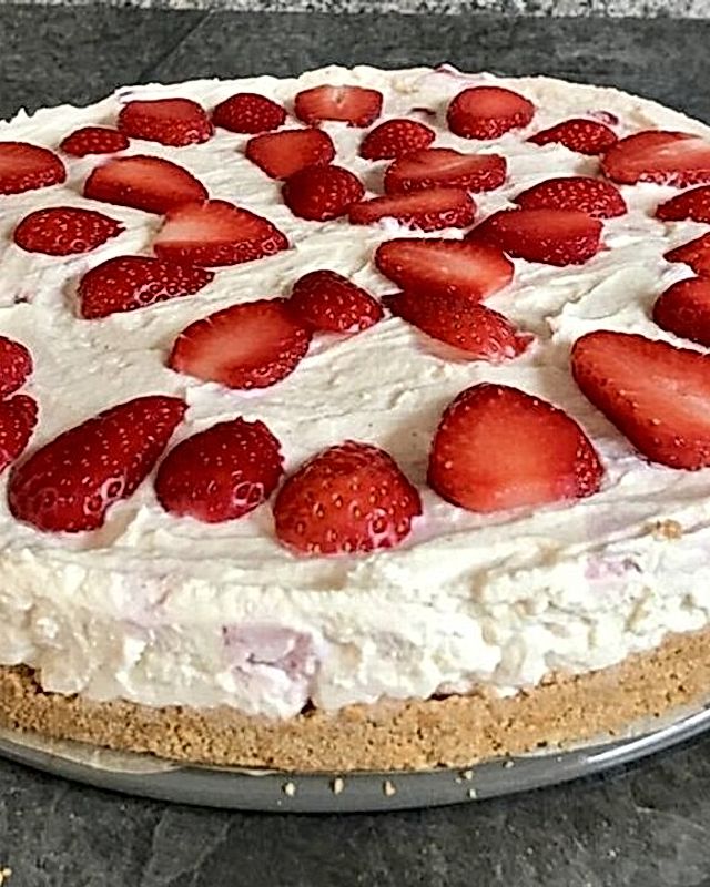 Cheesecake mit Erdbeeren - Sommertraum ohne zu Backen