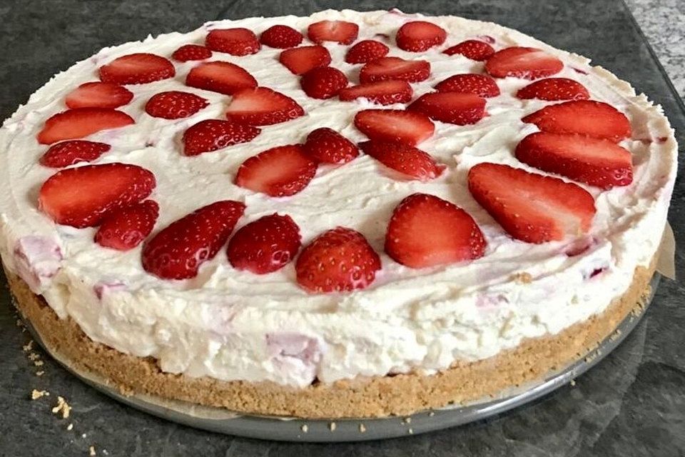 Cheesecake mit Erdbeeren - Sommertraum ohne zu Backen