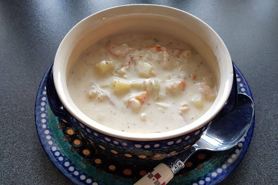 Seafood Chowder - Kanadische Fischsuppe