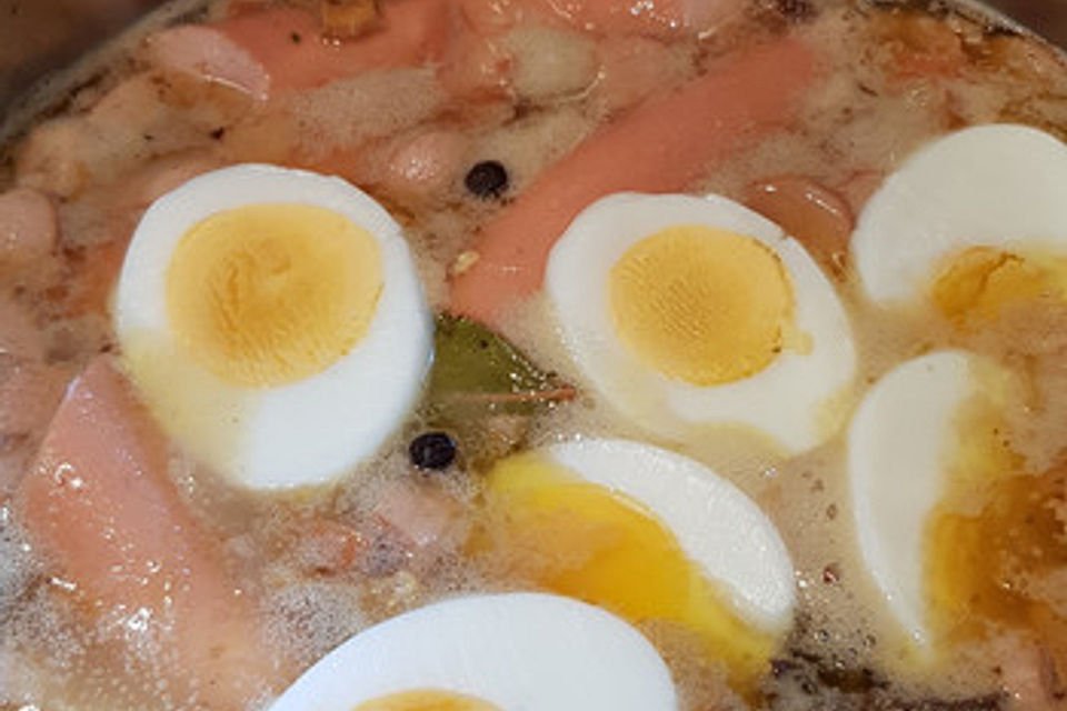Schlesische Zurek - Volkornrogenmehlsuppe Schlesische Zurek - Volkornrogenmehlsuppe