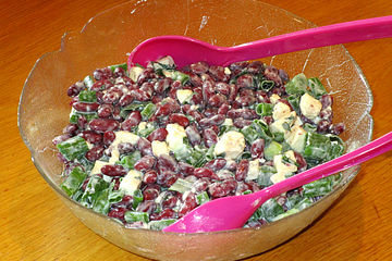 Kidneybohnen-Feta-Porree-Salat