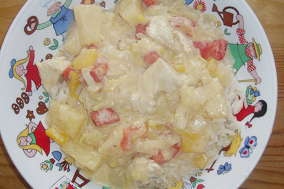 Hühnercurry mit Ananas