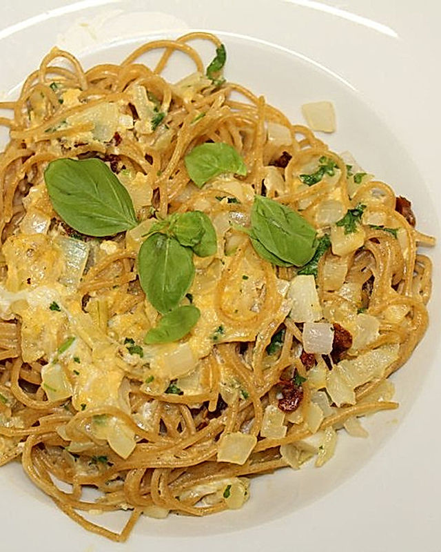 Vegetarische Spaghetti Carbonara alla Donna Giulia