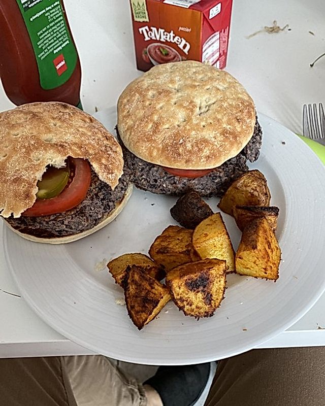 Vegane schwarze Bohnen-Burger