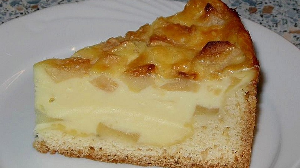 Apfelkuchen mit Sahne - Puddingguss von floo