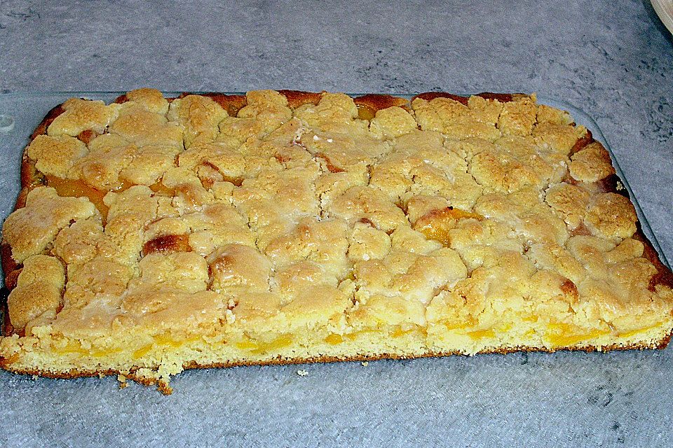 Pfirsich - Streusel vom Blech