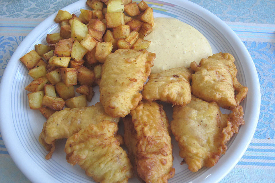 Kibbeling mit Curry-Mayonnaise