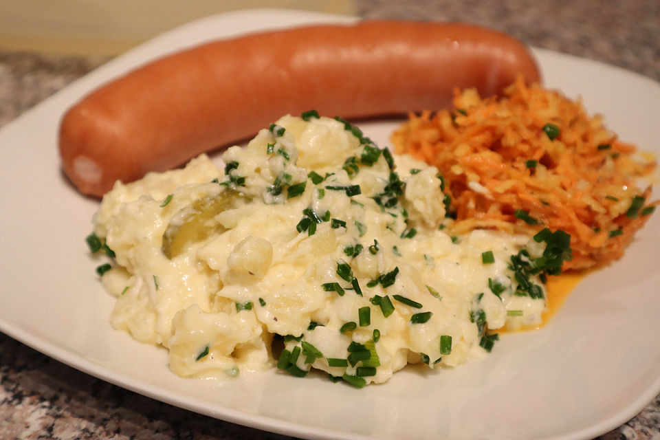 Kartoffelsalat mit Joghurt-Mayonnaise-Dressing - kalorienbewusster als sonst