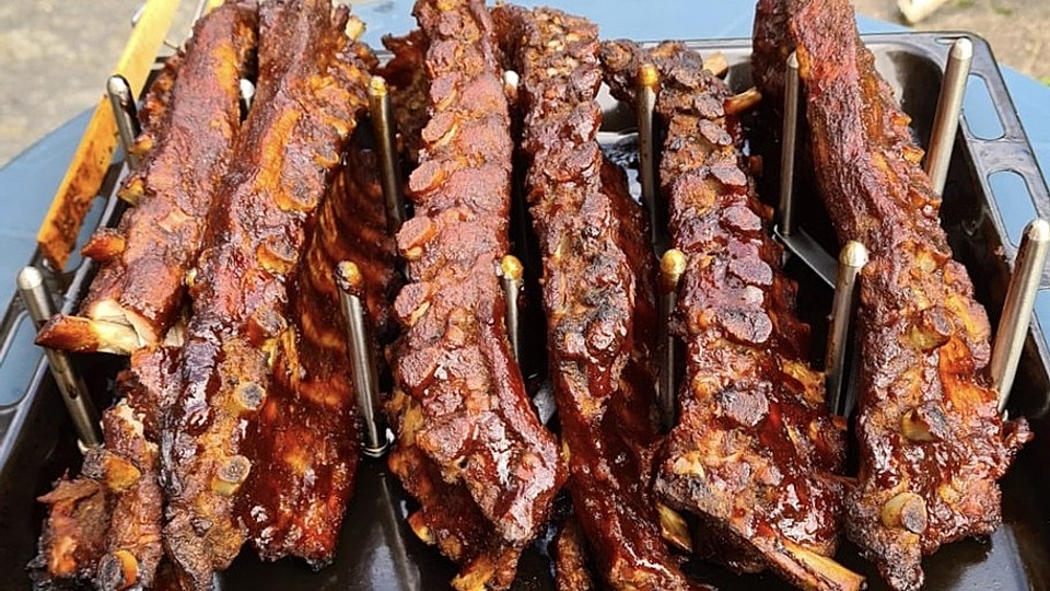 Bbq spare ribs on grill best sale