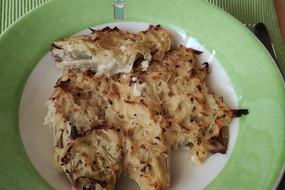 Chicorée mit Käse-Kartoffelkruste