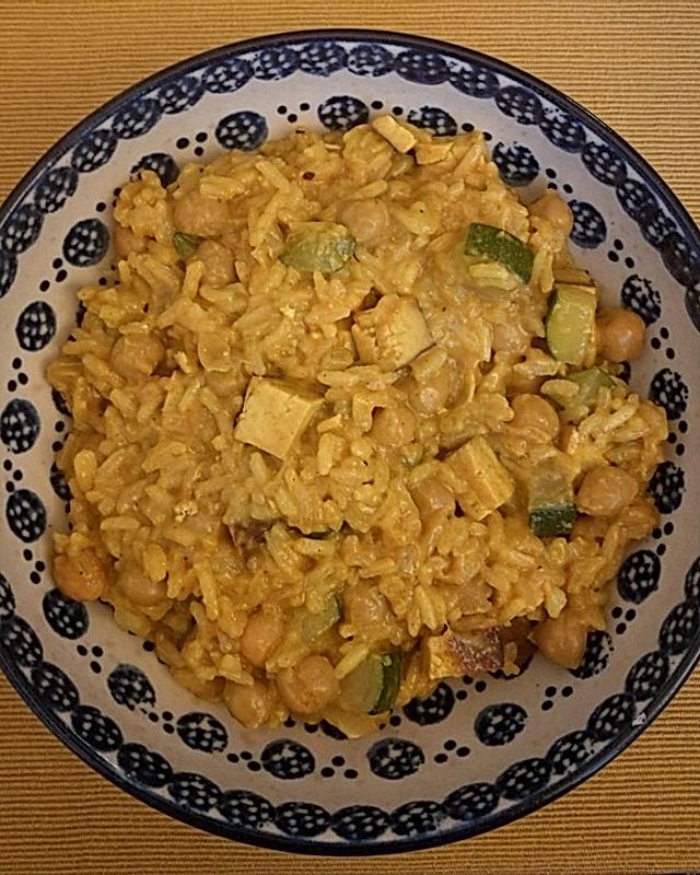 Vegane Curry-Reis-Pfanne