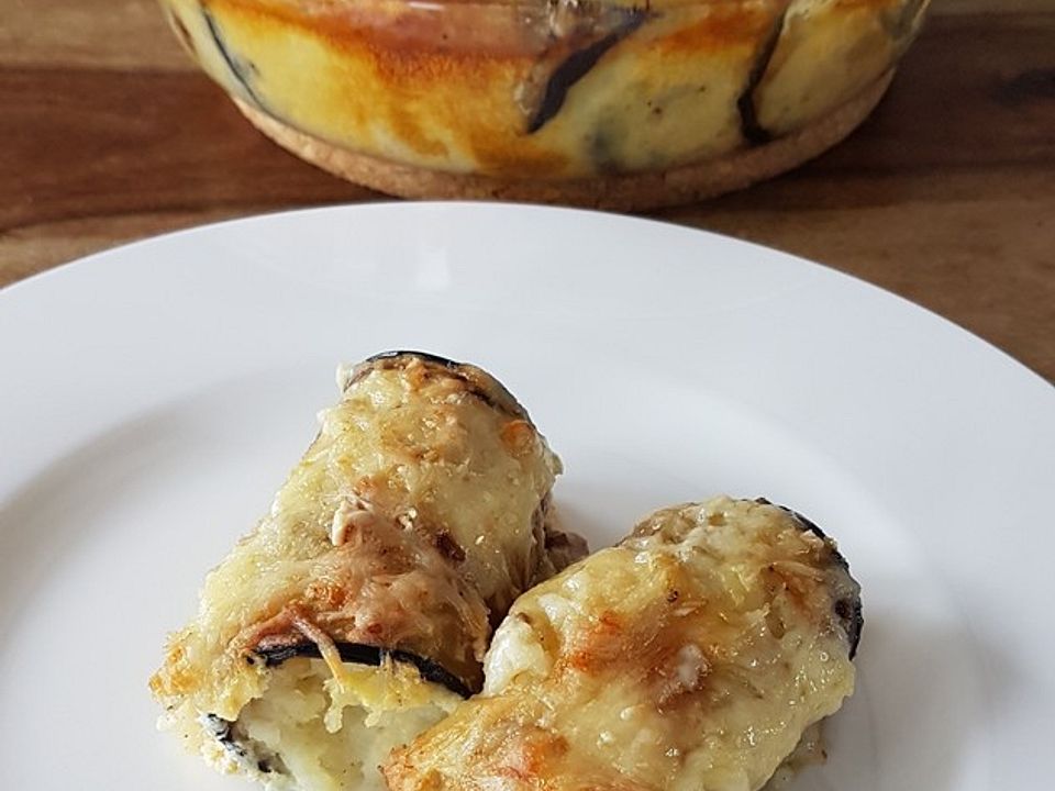 Auberginenröllchen mit exotischem Kartoffelschnee von Chefkoch ...