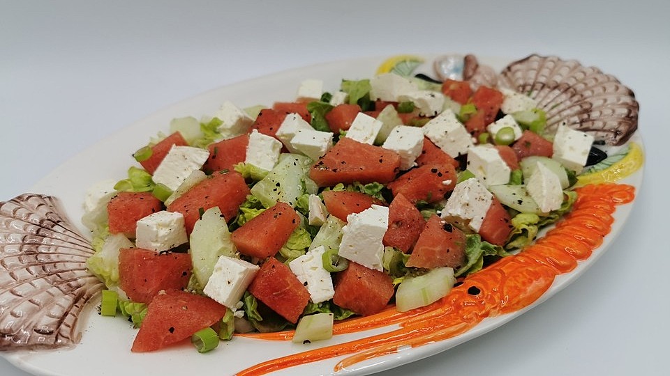 Grüner Sommersalat mit Wassermelone und Feta von CaSa777