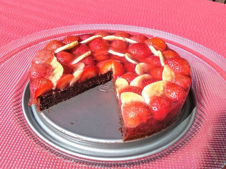 Erdbeer Bananen Schokokuchen Glutenfrei Und Low Fat Von Alexxpixels Chefkoch 