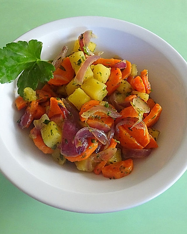 Karamellisierte Karotten-Kartoffel-Pfanne