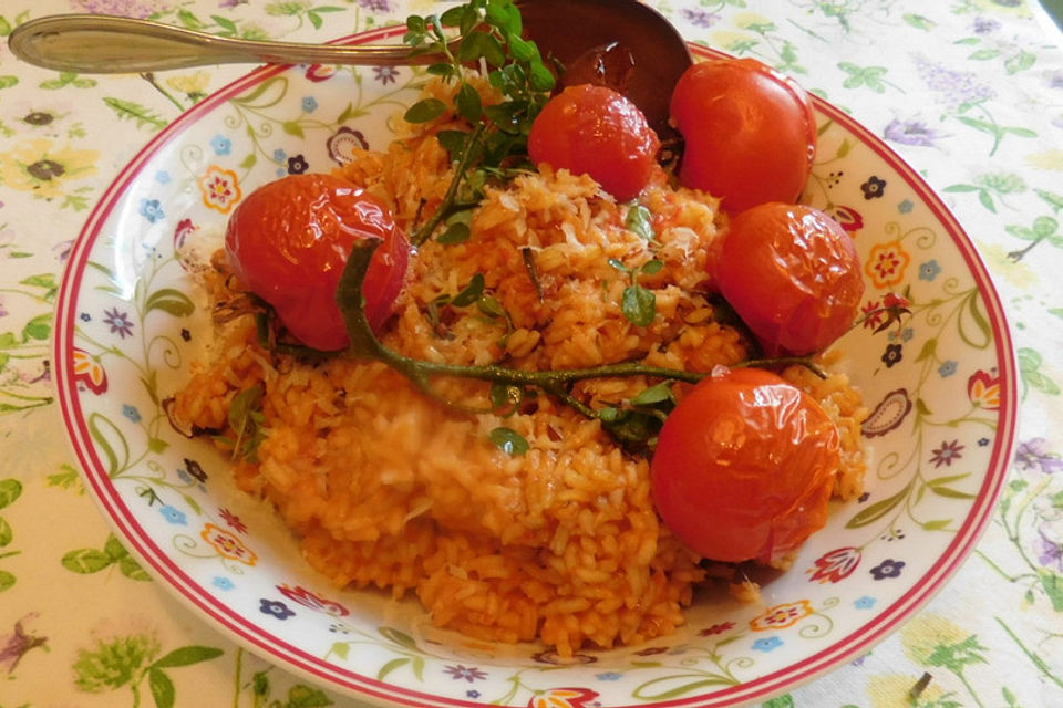 Risotto mit gebackenen Tomaten