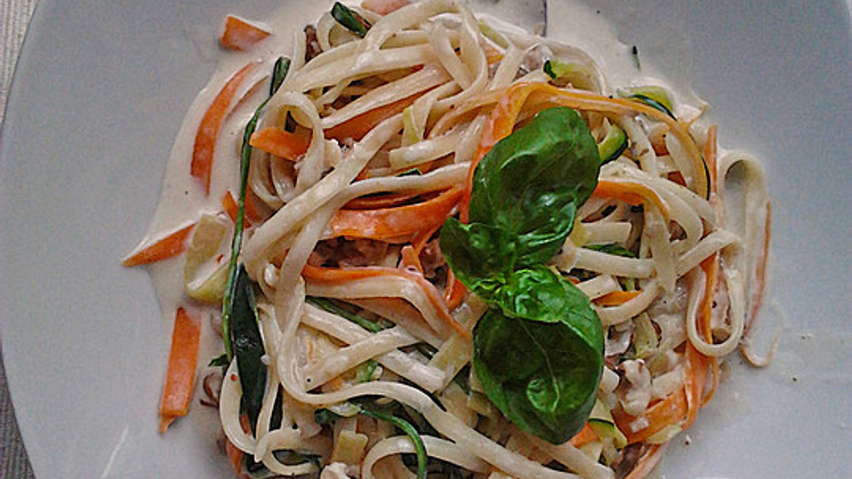 Bandnudeln mit Kürbis und Gorgonzola-Walnuss-Sauce von katrinwien Bandnudeln mit Kürbis und Gorgonzola-Walnuss-Sauce von katrinwien