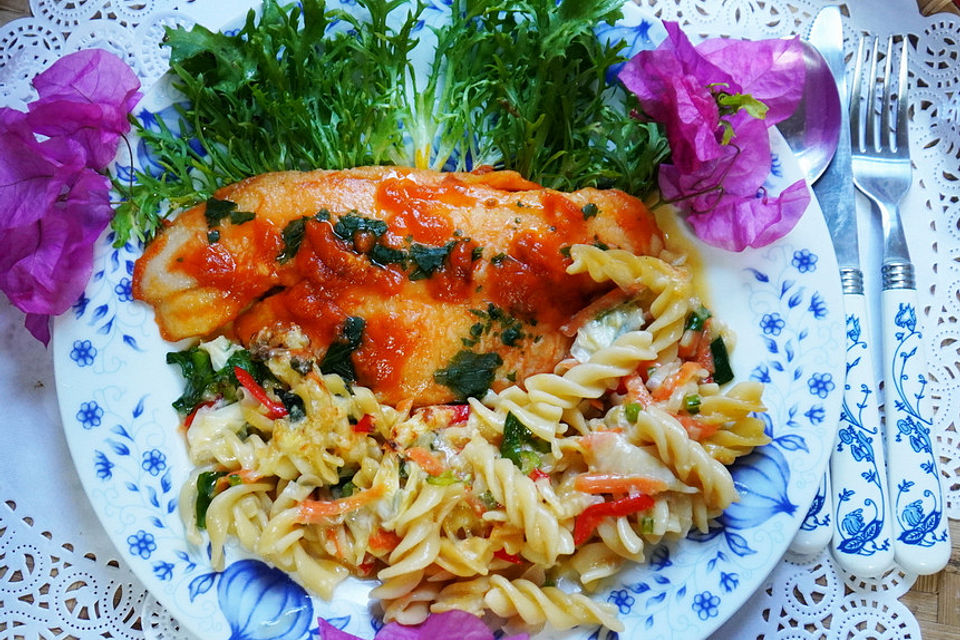 Rotes Doradenfilet im Friséebett alla Francesca