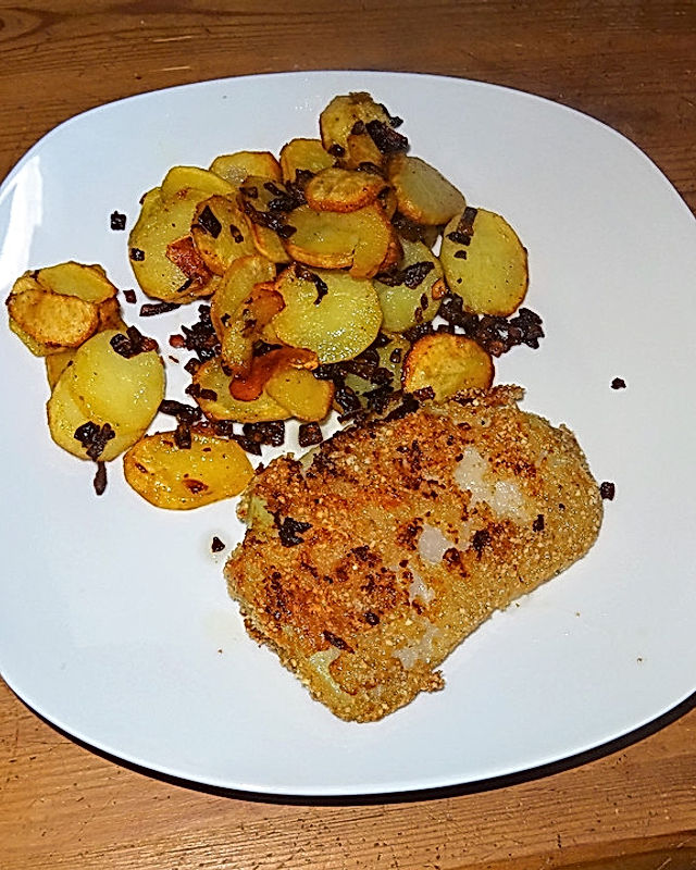 Kohlrabischnitzel mit Bratkartoffeln aus dem Backofen à la Didi