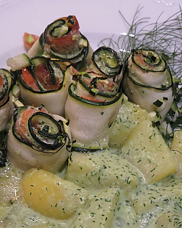 Zucchiniinvoltini mit Dillkartoffeln