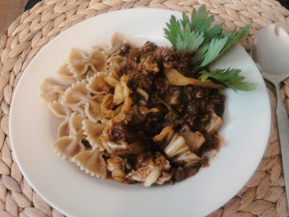 Wirsing - Nudeln mit Bolognese von Lisa50| Chefkoch